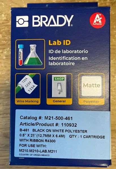 Brady M21size:500size:461size:AW Polyester Tape For Bmp21size:Plus; Bmp21size:Lab; Bmp21; Labpal